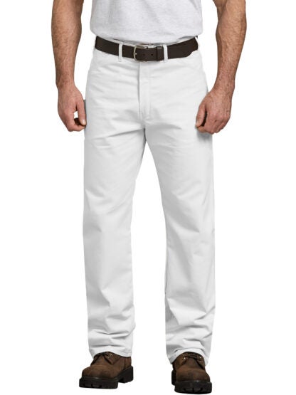 Dickies Men's Relaxed Fit Straight Leg Painter's Pants - White Size 40 30 (1953)