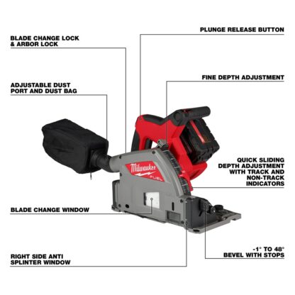 Milwaukee 2831-21 6-1/2" M18 Fuel Plunge Track Saw Kit