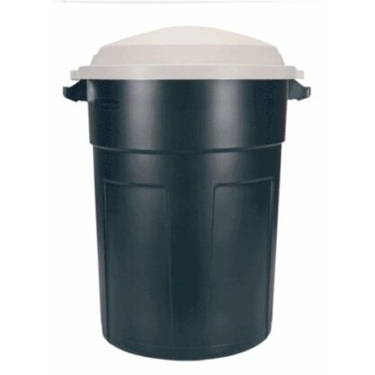 Rubbermaid Plastic Refuse Trash Can with Dark Platinum Lid - 32 Gallon Pack of 8