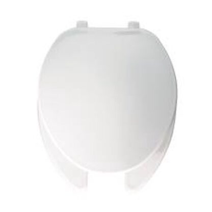 Bemis Commercial Duty Plastic White Elongated Toilet Seat