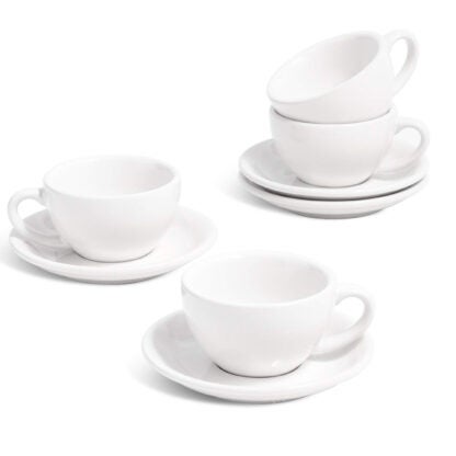 Sara Cucina 4CP4S1 3oz Bianco Espresso Cup Set - 6PC