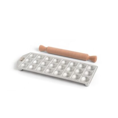 Marcato T40X24-CLS 40mm Ravioli Tray with Rolling Pin