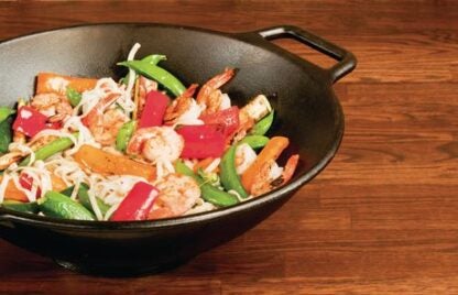 WOK CAST IRON 14" W/LOOP HANDLE PRO LOGIC P14W3CN