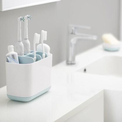 Joseph Joseph 70501 EasyStore Toothbrush Holder Bathroom Storage Organizer Caddy Large Blue