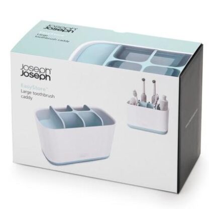 Joseph Joseph 70501 EasyStore Toothbrush Holder Bathroom Storage Organizer Caddy Large Blue