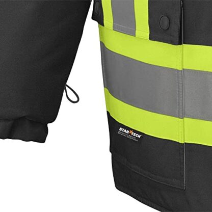 Pioneer V1120470-3XL 6-in-1 Waterproof Winter Hi-Viz Jacket - Black - 3XL