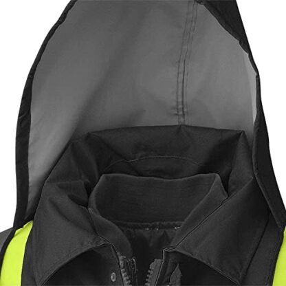 Pioneer V1120470-3XL 6-in-1 Waterproof Winter Hi-Viz Jacket - Black - 3XL