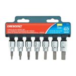 Crescent Assorted Sizes X 3/8 in. Drive SAE 6 Point Hex Bit Socket Set 7 Pc.