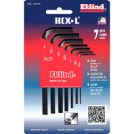 Eklind 10107 7-Piece SAE Hex-L Short Key Set 5/64 -1/4