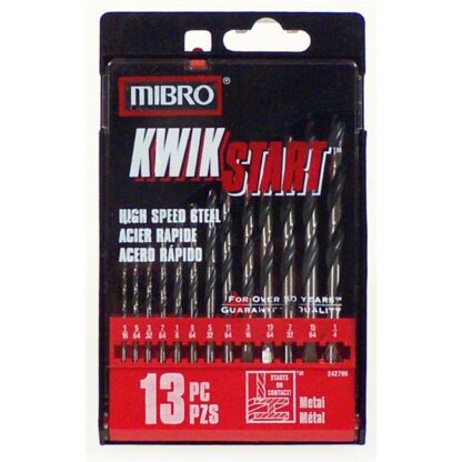 Mibro 13 Piece Set High Speed Steel Kwik Start Drill Bits 242790