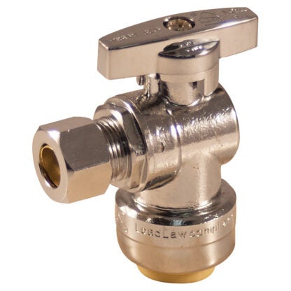 Aqua-Dynamic | Angle Valve - Lead Free - 1/2" X 3/8" - Push X Comp