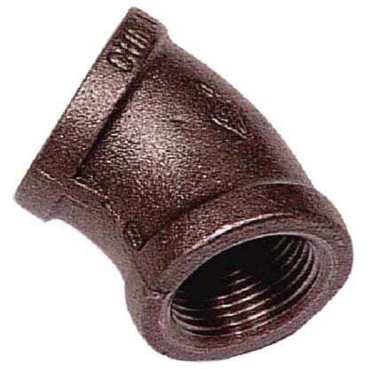 Aqua-Dynamic Galvanized Iron 45 Degree Elbow Fitting - Black - 1/2-in