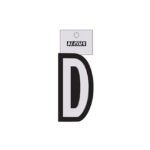 Klassen | Self-Adhesive and Reflective Letter D - 3-in - Vinyl - Black and Silver