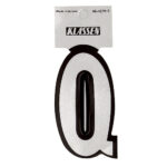 Klassen | Brand Self-Adhesive Letter Q - Reflective - 3-in - Black and Silver - Vinyl