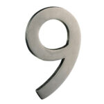 Taymor | Modern Number 9 - 4-in - Solid Brass - Satin Nickel