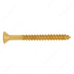 Reliable Fasteners Flat Head Wood Screws - 10 - 2-in - Brass - 100 Per Pack - Square Drive FKWSB102VP