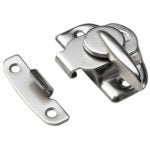 Onward | Sash Window Latch with Keeper - Cam Type Lock - Steel - Nickel - 2 3/8-in L X 55/64-in H X 1 57/64-in W