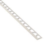 Schluter Schiene Greige Textured Aluminum 3/8 in. X 8 Ft. 2-1/2 in. Metal Tile Edging Trim, Grey