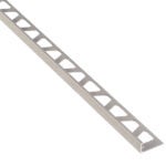 Schluter Schiene Stone Grey Textured Aluminum 3/8 in. X 8 Ft. 2-1/2 in. Metal Tile Edging Trim