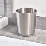 IDesign Brushed Steel Austin Wastebasket 8.5 X 10.5