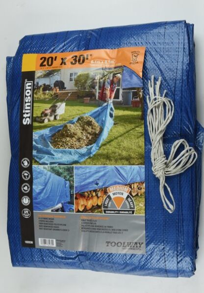 Toolway Tarpaulin - 20' x 30' - Polyethylene - Blue 182030 -