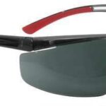 Safety Glasses, Wraparound Smoke Polycarbonate Lens, Anti-Fog, Anti-Static, Scratch-Resistant