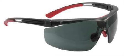 Safety Glasses, Wraparound Smoke Polycarbonate Lens, Anti-Fog, Anti-Static, Scratch-Resistant