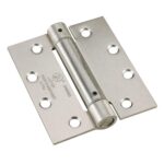 Onward 4 in. X 4-1/2 in. Brushed Nickel Self Closing Full Mortise Spring Hinge