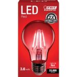 Feit Electric 4.5-Watt Dimmable Red Filament Glass A19 Clear LED Light Bulb