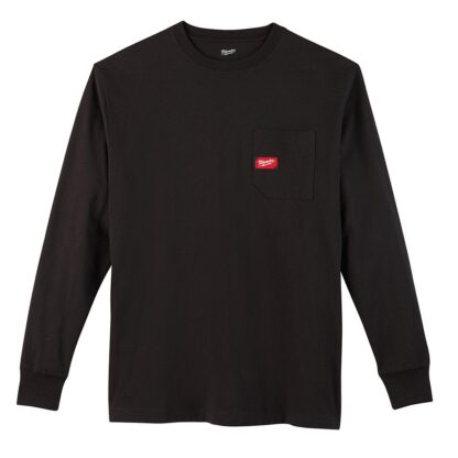 Milwaukee Heavy Duty Black Pocket Long Sleeve T-Shirt - Medium