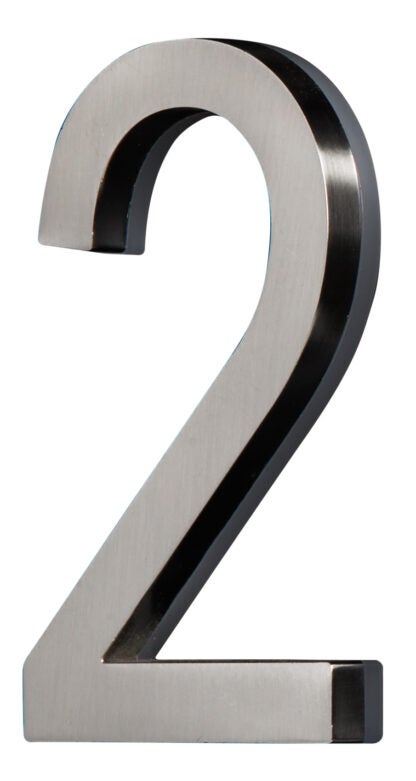 5 in. Satin Nickel LED Backlit House Number 2