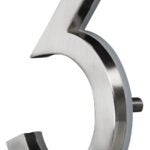 5 in. Satin Nickel LED Backlit House Number 3