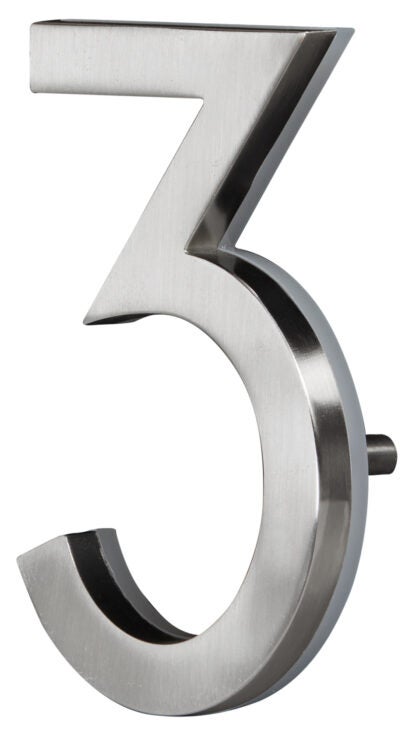 5 in. Satin Nickel LED Backlit House Number 3