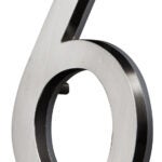 5 in. Satin Nickel LED Backlit House Number 6