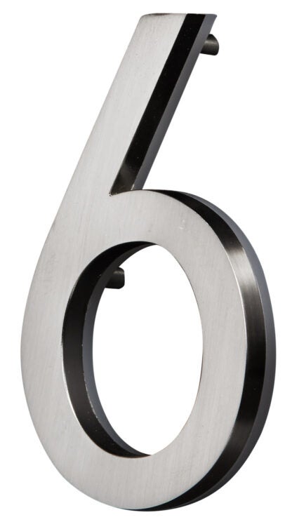 5 in. Satin Nickel LED Backlit House Number 6