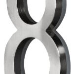 5 in. Satin Nickel LED Backlit House Number 8