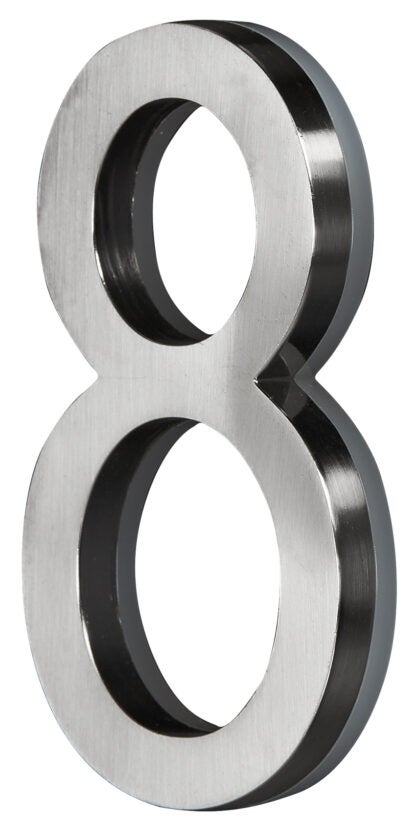 5 in. Satin Nickel LED Backlit House Number 8