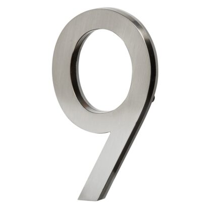 5 in. Satin Nickel LED Backlit House Number 9