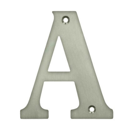 Deltana RL4A-15 4 Residential Letter a; Satin Nickel Finish