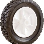 Shepherd Hardware 9613E 8-Inch Semi-Pneumatic Rubber Replacement Tire, Plastic Wheel, 1-3/4-Inch Diamond Tread, 1/2-Inch Bore Offset Axle