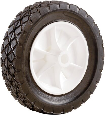 Shepherd Hardware 9613E 8-Inch Semi-Pneumatic Rubber Replacement Tire, Plastic Wheel, 1-3/4-Inch Diamond Tread, 1/2-Inch Bore Offset Axle