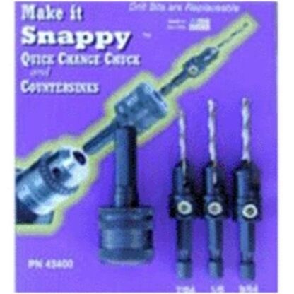 Make It Snappy 7/64 1/8 9/64 in. Steel Countersink & Quick Change Chuck Set 3 Pc