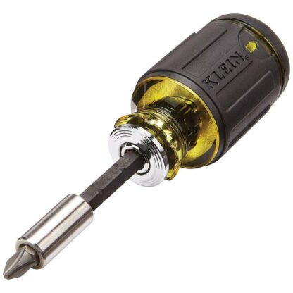 Klein Tools 32308 8-in-1 Adjustable Length Multi-Bit Stubby Screwdriver