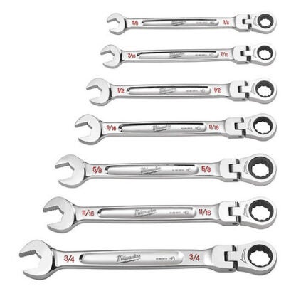 Milwaukee 48-22-9429 7-Piece Flex Head Combination Wrenches (SAE)