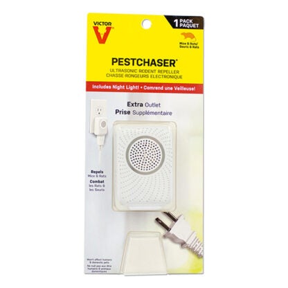 Victor Pestchaser Rodent Repellent with Nightlight & Extra Outlet - 1 Unit