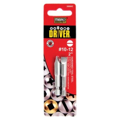 Mibro Slotted #10-12 X 2 in. L Screwdriver Bit S2 Tool Steel 2 Pc