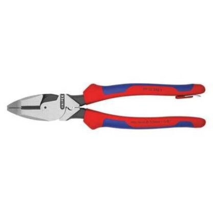 Knipex 0912240TBKA High Leverage Linesman New England Comfort Grip W/ Tape Puller & Crimper - Tethered Attachment