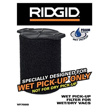 RIDGID Wet Debris Application Foam Wet/Dry Vac Cartridge Filter for Most 5 Gallon and Larger Shop Vacuums (1-Pack)