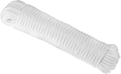 Mibro 300871BGV1 0.37 in. X 15 Ft. White Nylon Double Diamond Braid Dockline Rope