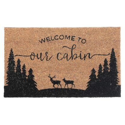 IH Casa Decor Coir Door Mat (Welcome to Our Cabin) - 2 X 6 Runner